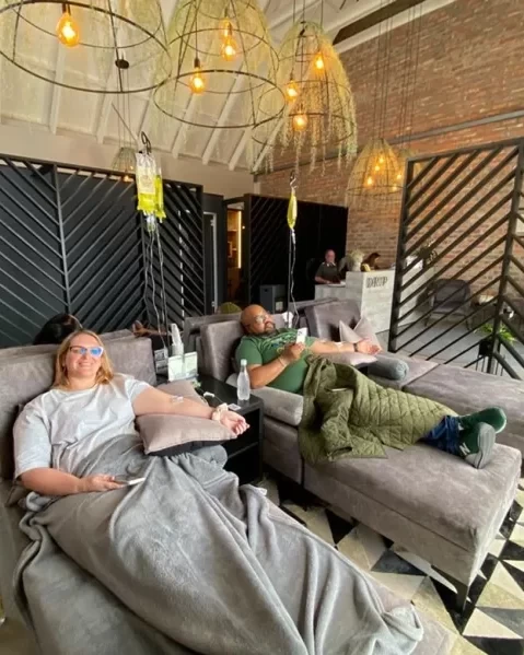 Visitors relaxing during appointments at the lounge