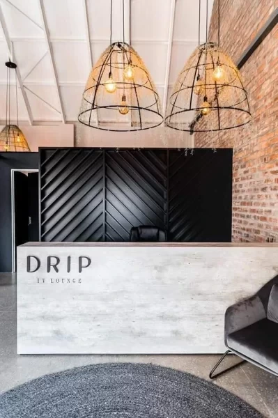 The Drip IV Lounge reception desk